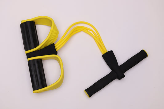 4 tubes elastic sit up pull rope with foot pedal